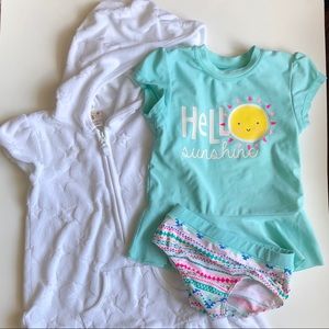 4T Swimsuit & Terry Cloth Sweet Ivy Cover Up